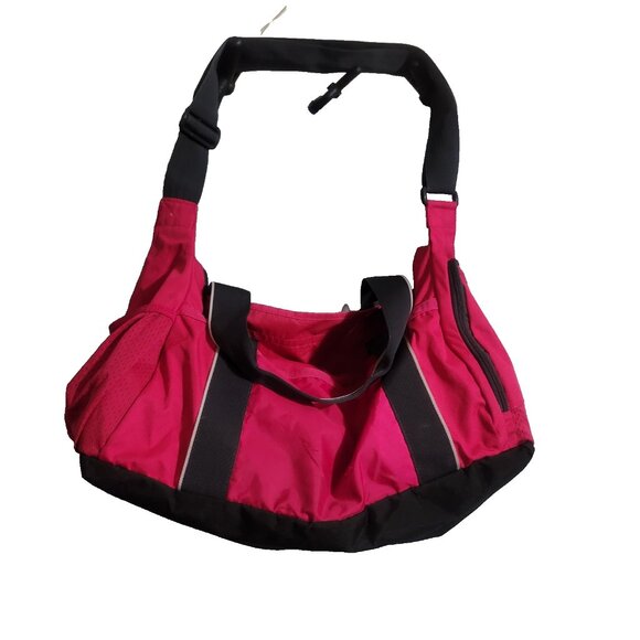 Nike Bag Medium Red Black Duffel Expandable Travel Tote Training Sportswear 22" - Picture 4 of 6